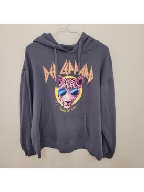 Def Leppard XXL Gray Rock of Ages Graphic Hoodie Sweatshirt
